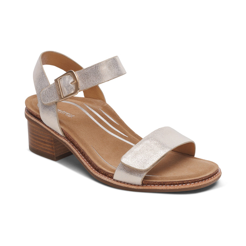 Mae Adjustable Quarter Strap Heel #color_champagne