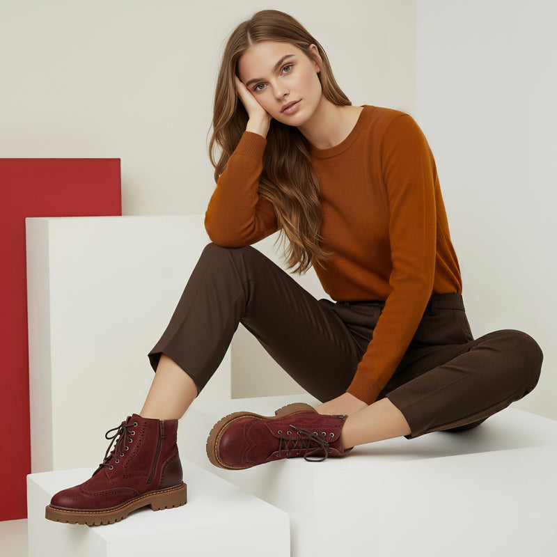 Margot Lace-Up Boot #color_dark red
