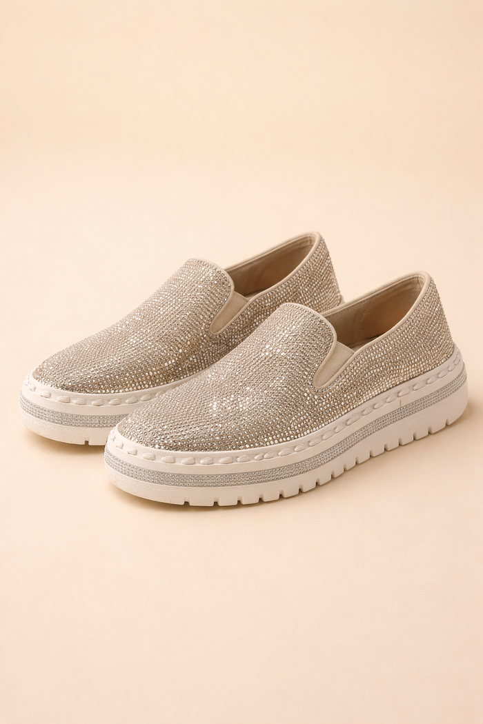 Martina | Women’s Casual Slip-On Sneakers with Rhinestone Detail and All-Day Comfort