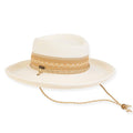 Maslin Straw Gambler Hat with Braided Chin Cord - Sun 'N' Sand Gambler Hat Sun N Sand Hats HH2933A Ivory Medium (57 cm)