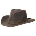 Matrix Waxed Cotton Outback Hat with Chin Strap - Stetson Hats Safari Hat Stetson Hats STW532-BRN3 Brown Large