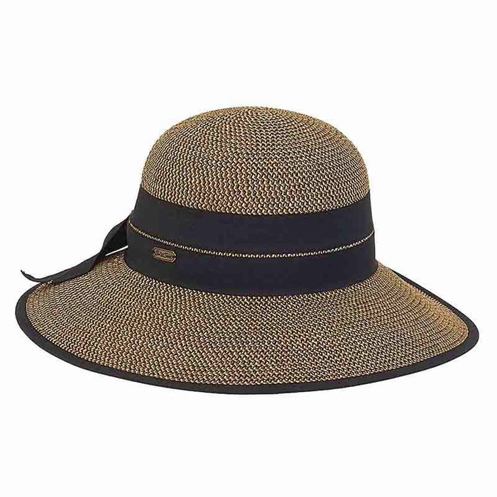 Maya Braid Floppy Hat - Sun 'N' Sand Hats Wide Brim Hat Sun N Sand Hats hh2160c bk Black tweed Medium (57 cm)