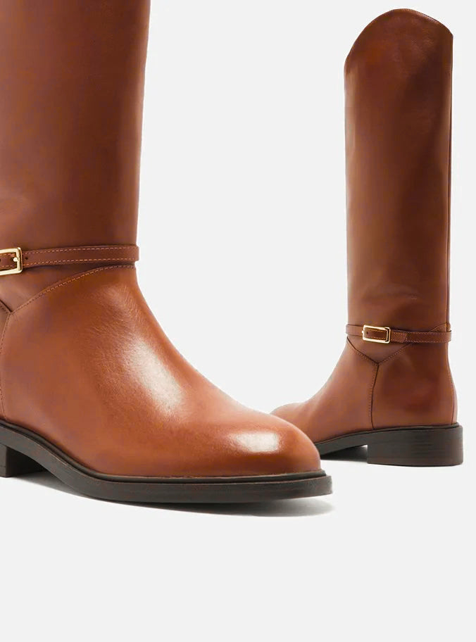 Mckenna Leather Wide Block Boot Boots FALL 24
