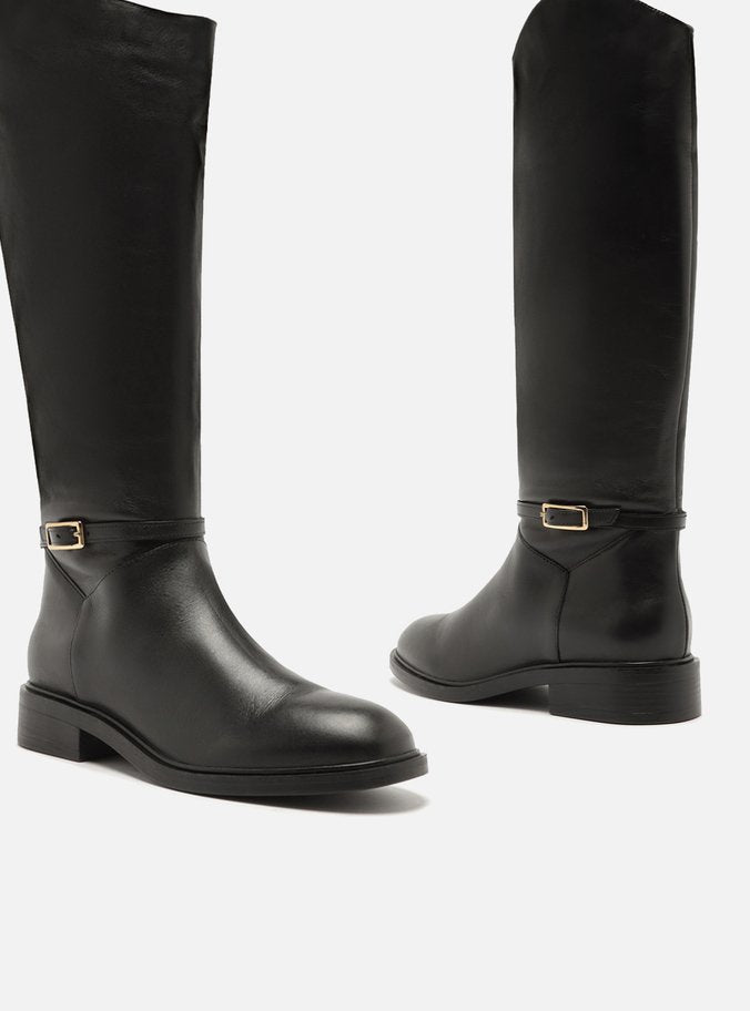 Mckenna Leather Wide Block Boot Boots FALL 24