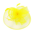 Mesh Veil Loopy Flower Fascinator Fascinator Something Special LA HTH2119YW Yellow