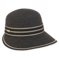 Metallic Straw Cap for Women, UPF50 - Sun 'N' Sand Hats Facesaver Hat Sun N Sand Hats HH2707B Black/Gold M/L (58 cm)