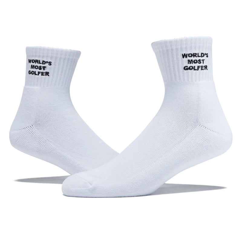 Metalwood World's Most Golfer Quarter Socks - White
