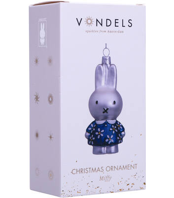 Miffy In Blue Flower Dress Glass Ornament