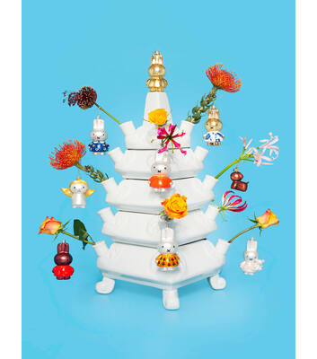 Miffy In Blue Flower Dress Glass Ornament