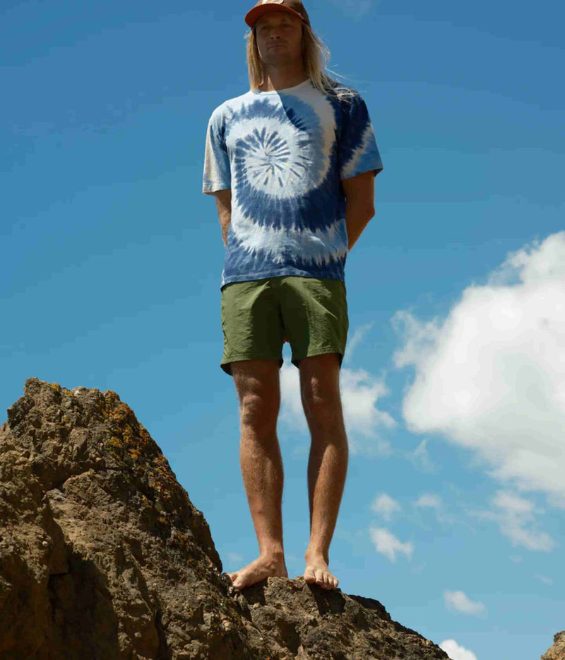 Mollusk Hemp T-Shirt in Indigo Tie-Dye