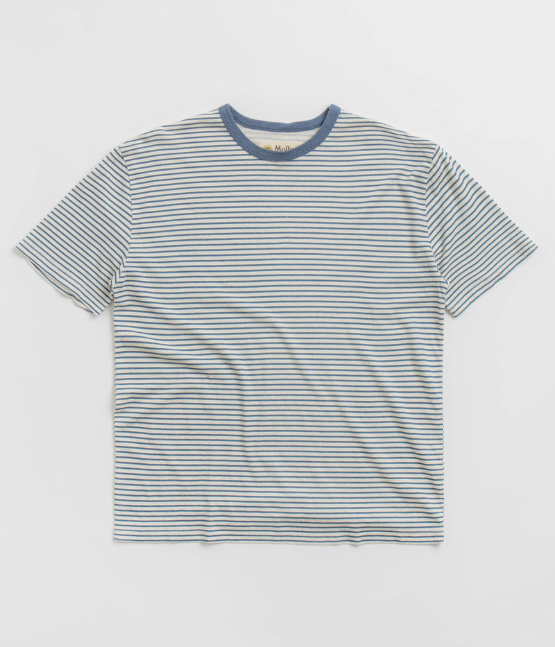 Mollusk Hemp T-Shirt in Natural and Indigo Stripe