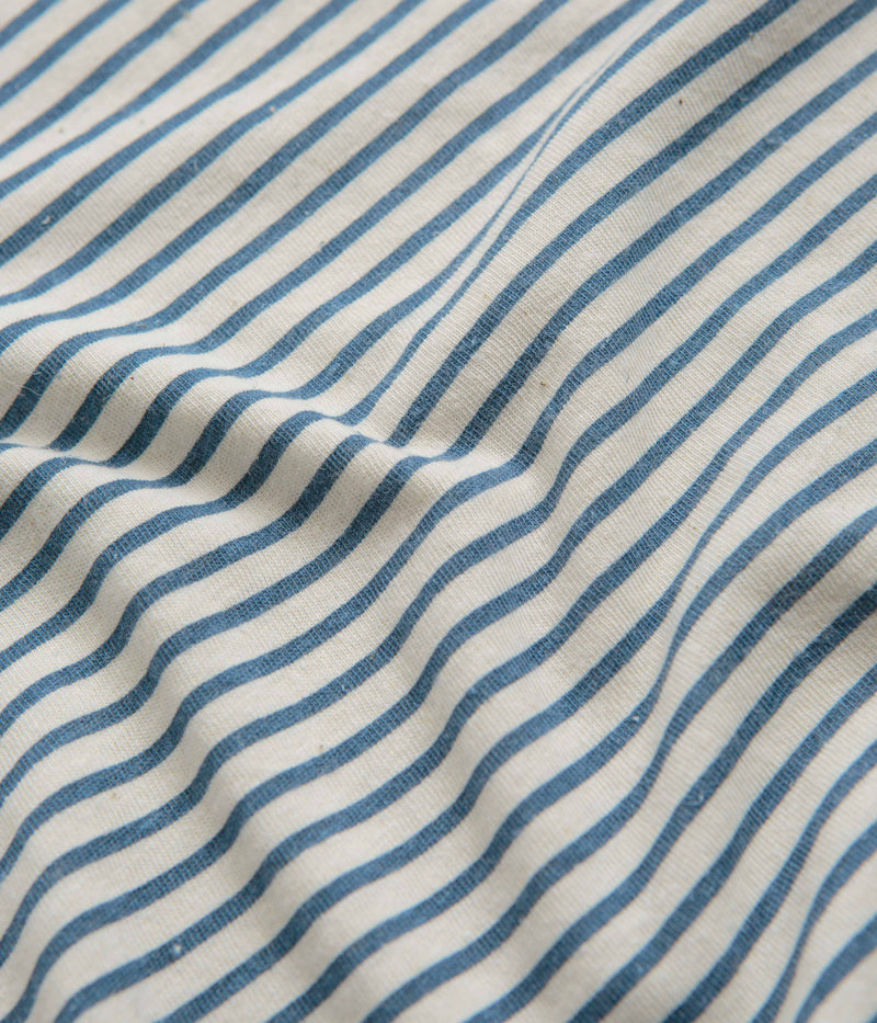 Mollusk Hemp T-Shirt in Natural and Indigo Stripe