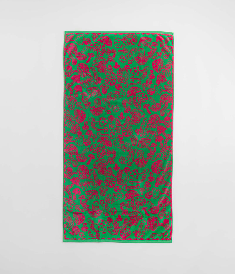 Mollusk Shroom Towel in Green and Pink