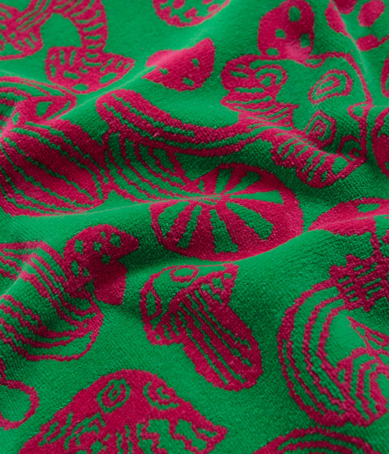 Mollusk Shroom Towel in Green and Pink