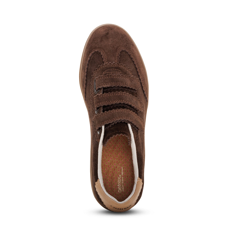 Morgan Arch Support Sneaker top Angle #color_dark brown