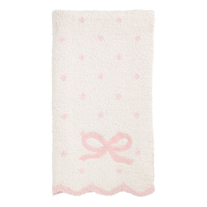 Mud Pie - Blanket - Pink Bouclé Bow - Findlay Rowe Designs