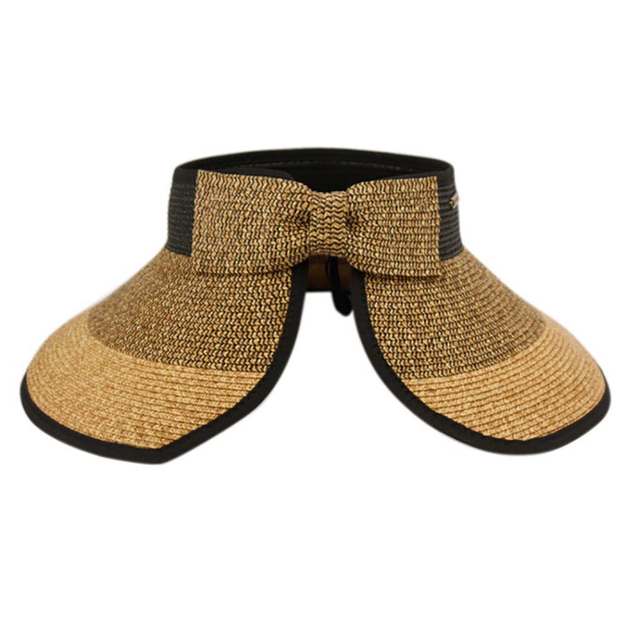 Multi Tone Wrap Around Roll Up Visor Hat with Bow -  Epoch Hats Visor Cap Epoch Hats
