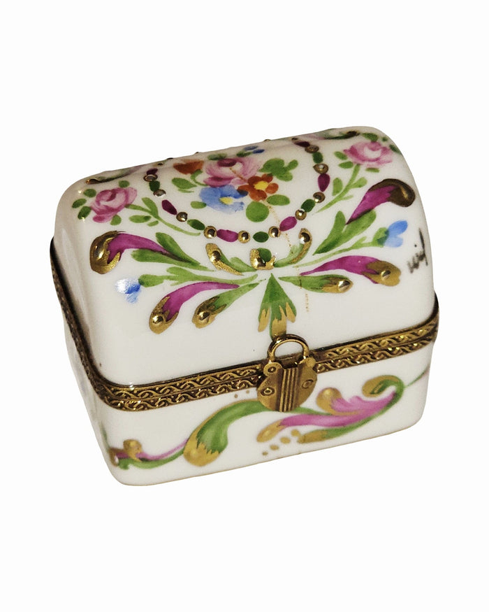 Multicolor Decorated Chest Shaped Limoges Box
