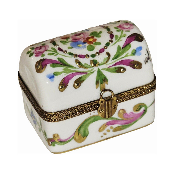 Multicolor Decorated Chest Shaped Limoges Box