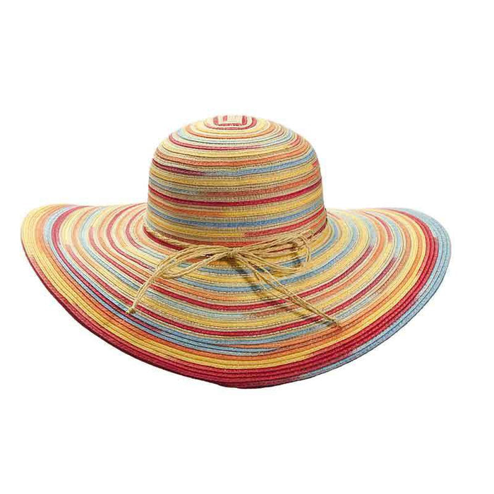 Multicolor Striped Summer Floppy Hat by Cappelli Straworld Floppy Hat Cappelli Straworld