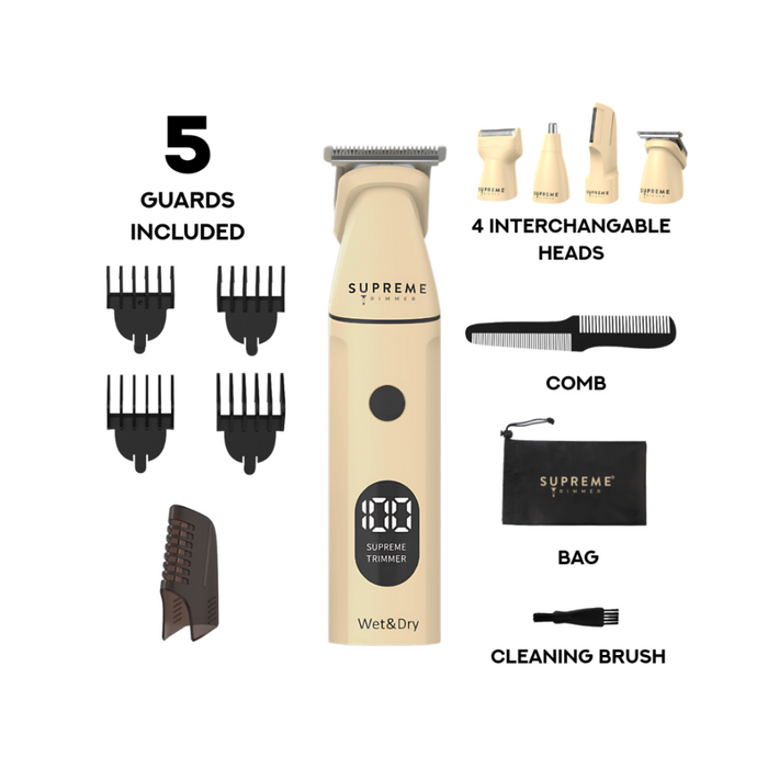 Supreme Trimmer Multigroomer 4.0 Wet and Dry 14 Piece Grooming Kit with Interchangeable Heads