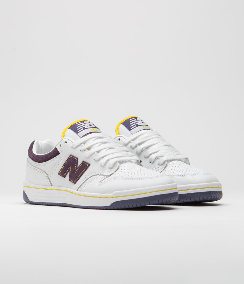 New Balance Numeric 480 Shoes in White and Purple