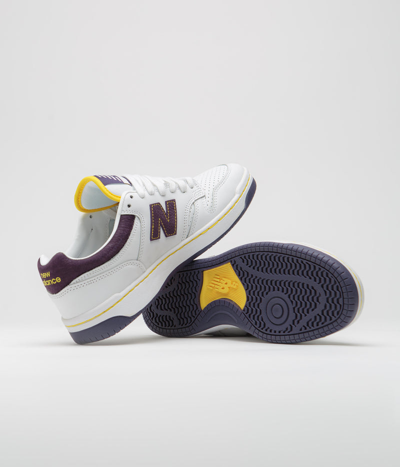 New Balance Numeric 480 Shoes in White and Purple