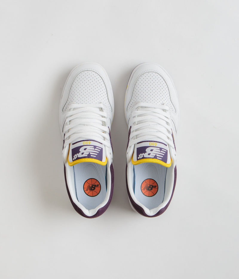 New Balance Numeric 480 Shoes in White and Purple