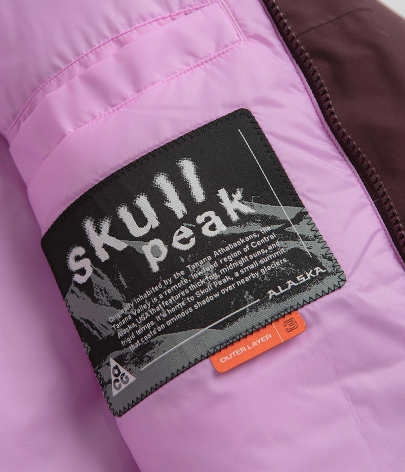 Nike ACG Skull Peak Jacket in Burgundy Crush and Beyond Pink / Summit White