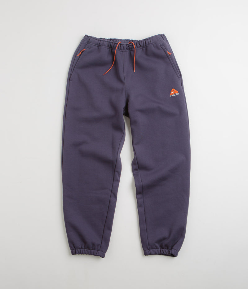 Nike ACG Tuff Fleece Lungs Pants in Dark Raisin and Safety Orange / Summit White