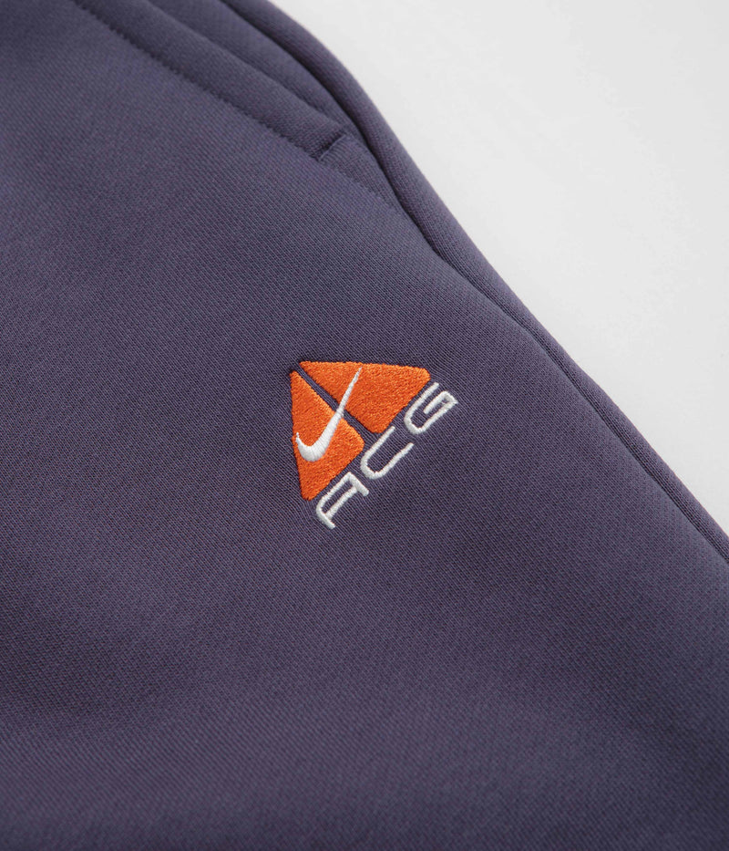 Nike ACG Tuff Fleece Lungs Pants in Dark Raisin and Safety Orange / Summit White