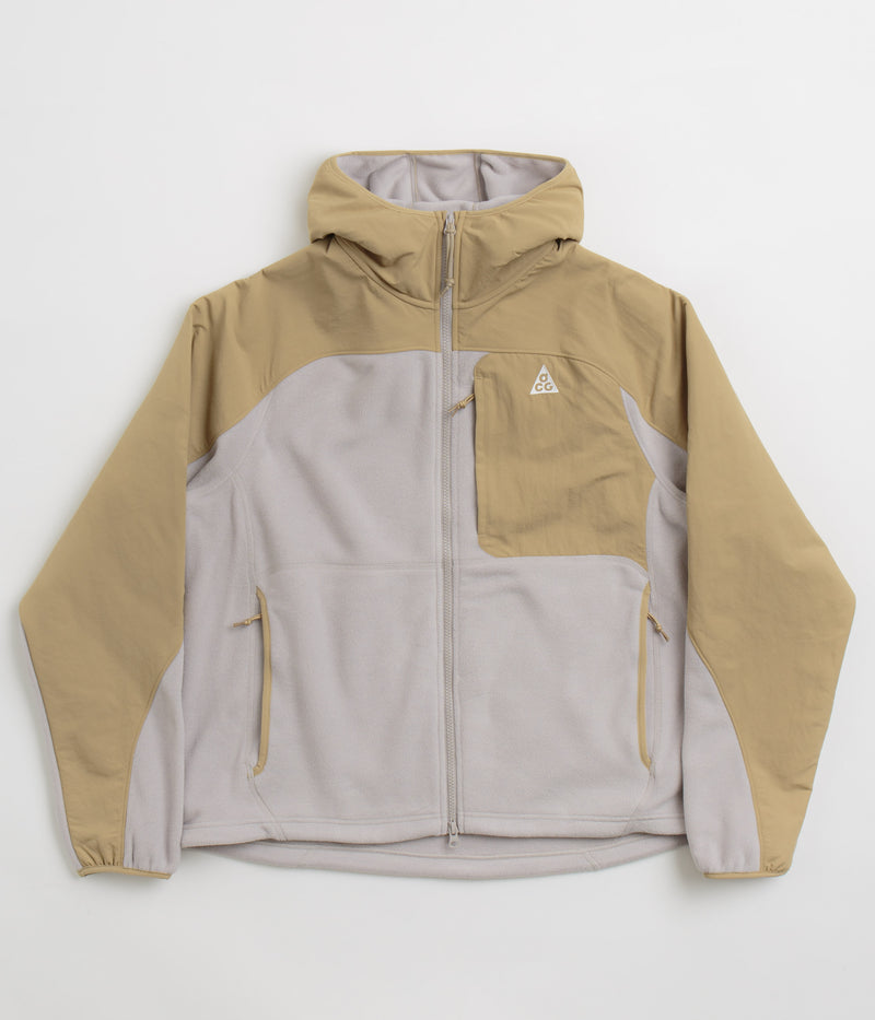 Nike ACG Wolf Tree Plus Full Zip Hoodie in Parachute Beige and College Grey / Summit White