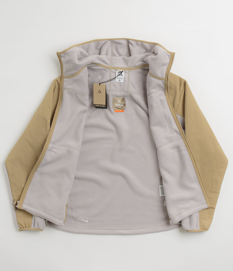 Nike ACG Wolf Tree Plus Full Zip Hoodie in Parachute Beige and College Grey / Summit White