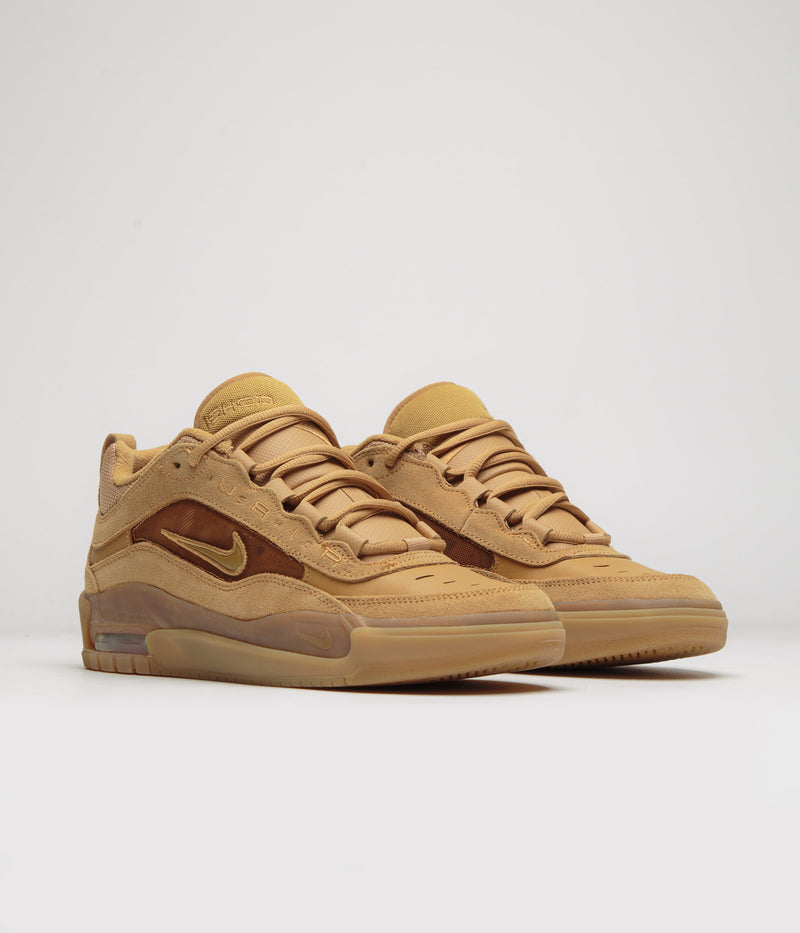 Nike SB Air Max Ishod Shoes in Flax and Wheat and Flax - Safety Orange