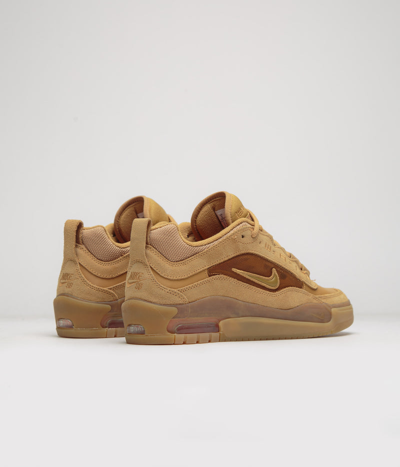 Nike SB Air Max Ishod Shoes in Flax and Wheat and Flax - Safety Orange