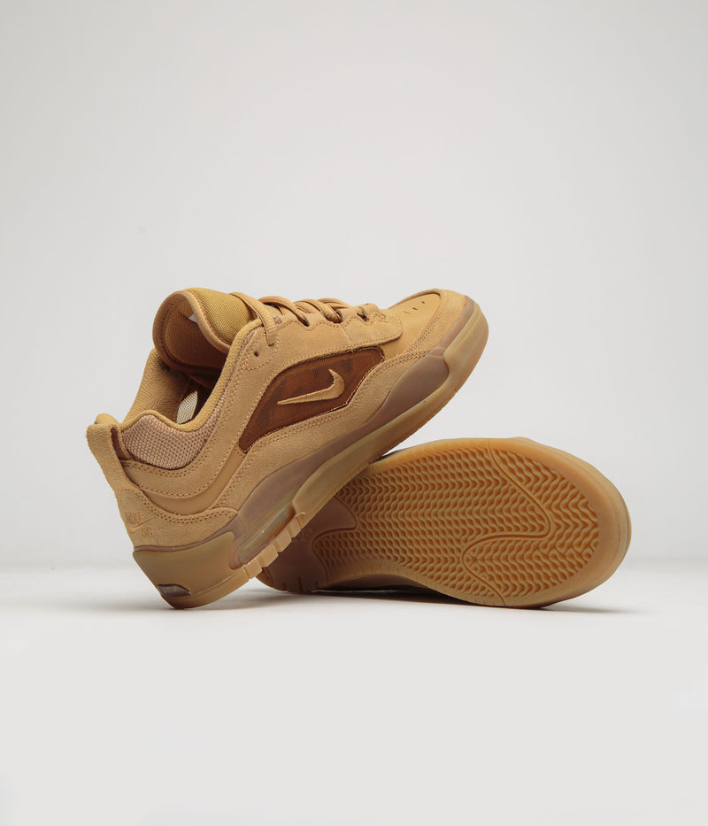 Nike SB Air Max Ishod Shoes in Flax and Wheat and Flax - Safety Orange