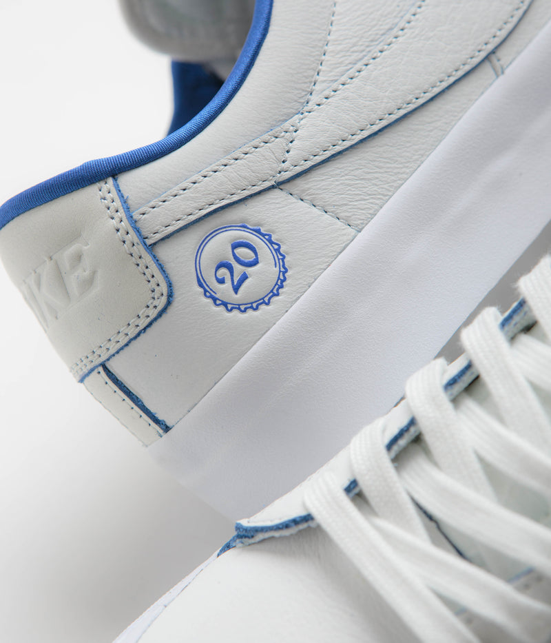 Nike SB Blazer Low Pro GT Premium Shoes in Summit White and Game Royal and Summit White