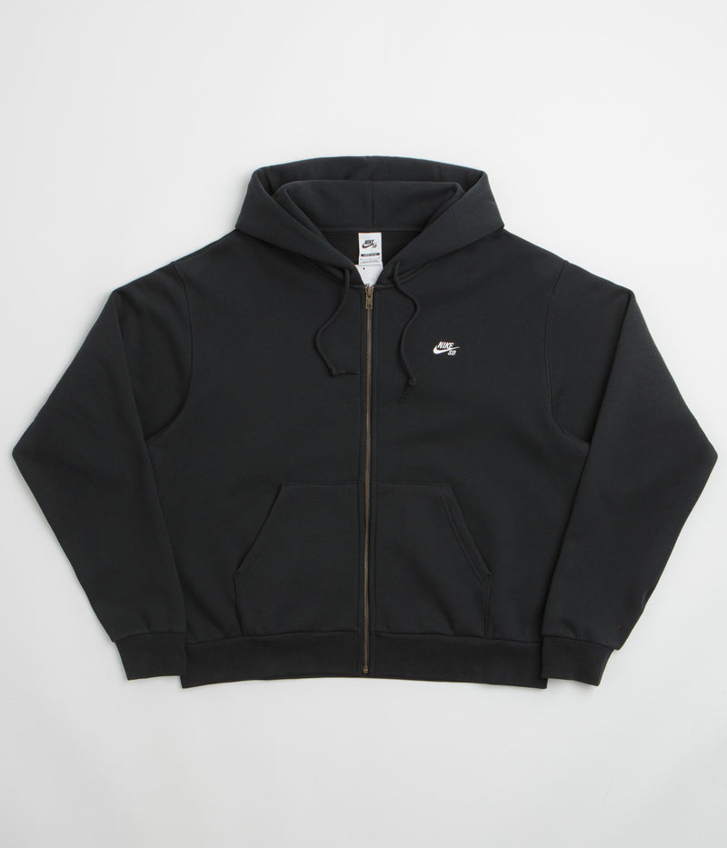 Nike SB Essential Logo Full Zip Hoodie in Black and White