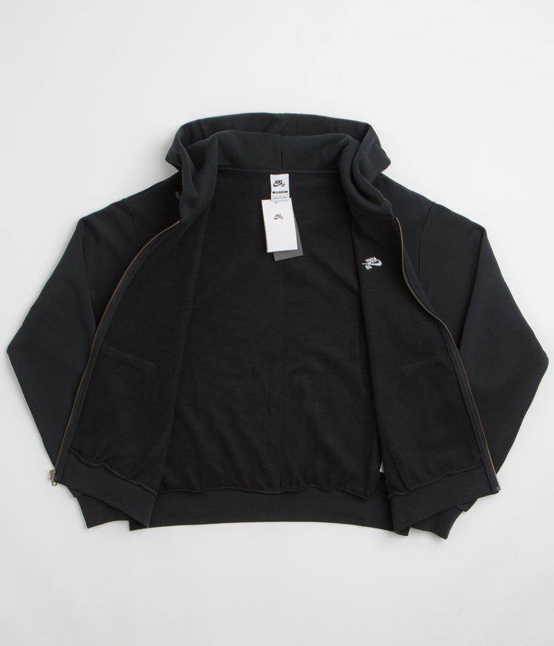 Nike SB Essential Logo Full Zip Hoodie in Black and White