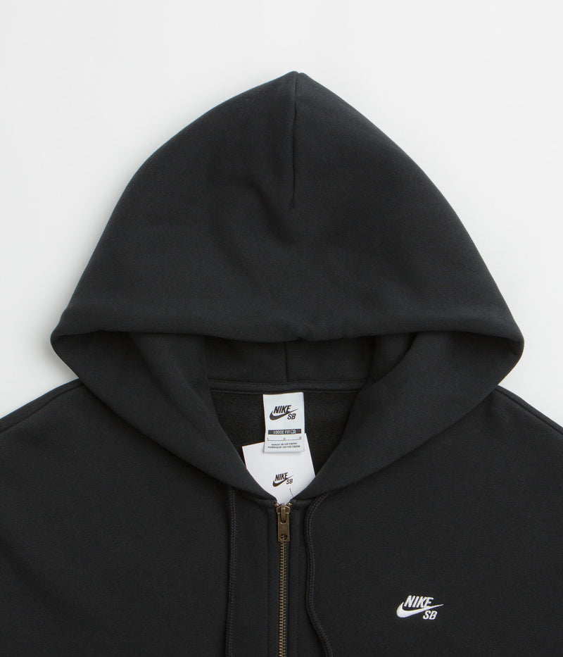 Nike SB Essential Logo Full Zip Hoodie in Black and White