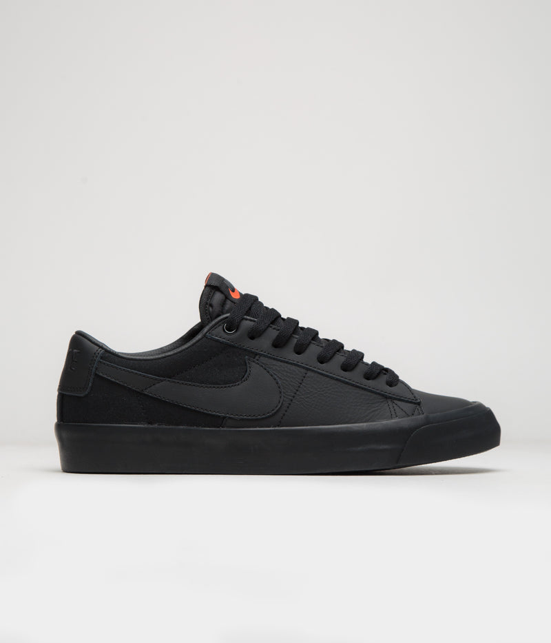 Nike SB Orange Label Blazer Low Pro GT Shoes in Black and Black and Black - Black