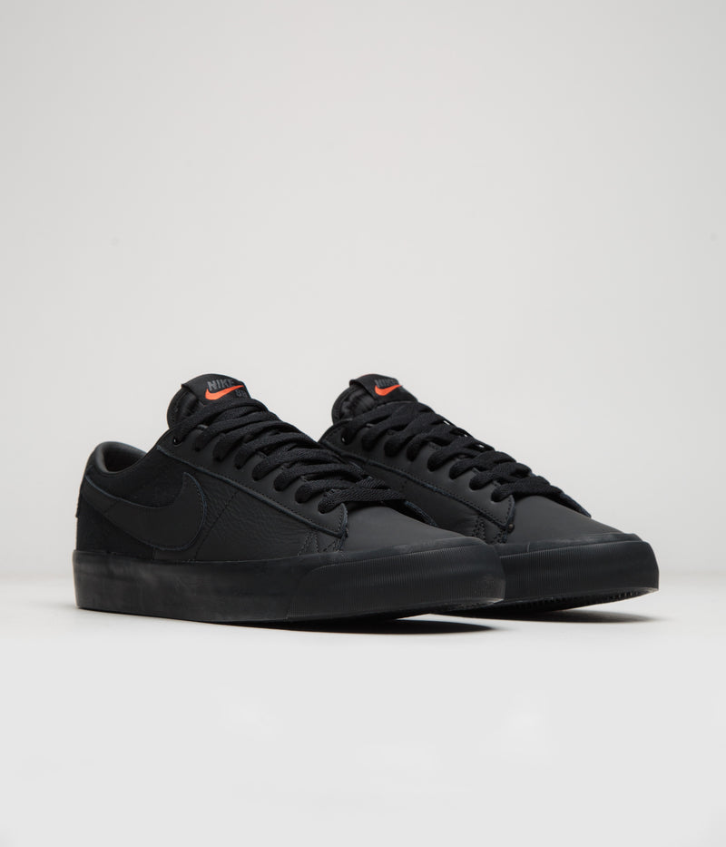 Nike SB Orange Label Blazer Low Pro GT Shoes in Black and Black and Black - Black