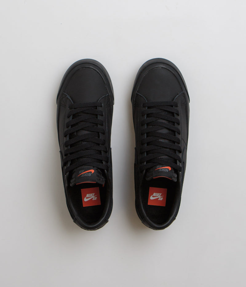 Nike SB Orange Label Blazer Low Pro GT Shoes in Black and Black and Black - Black