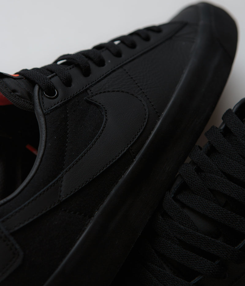Nike SB Orange Label Blazer Low Pro GT Shoes in Black and Black and Black - Black
