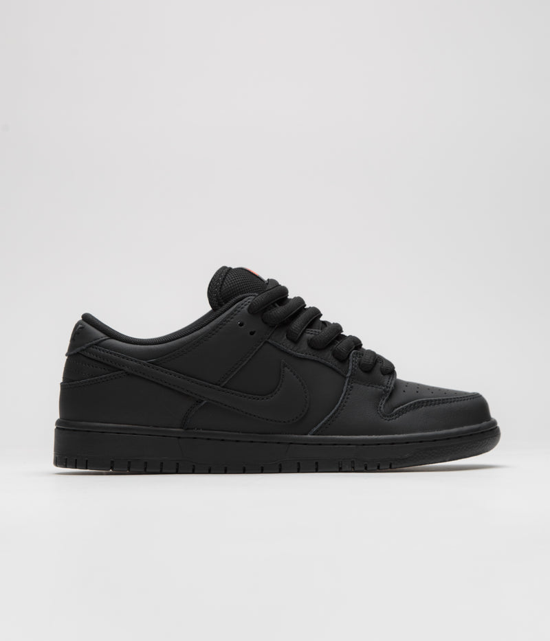 Nike SB Orange Label Dunk Low Pro Shoes in Black and Black and Black - Black