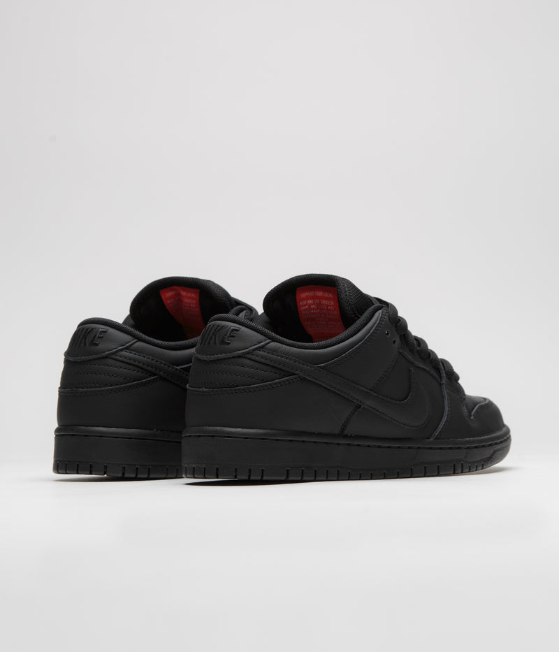 Nike SB Orange Label Dunk Low Pro Shoes in Black and Black and Black - Black