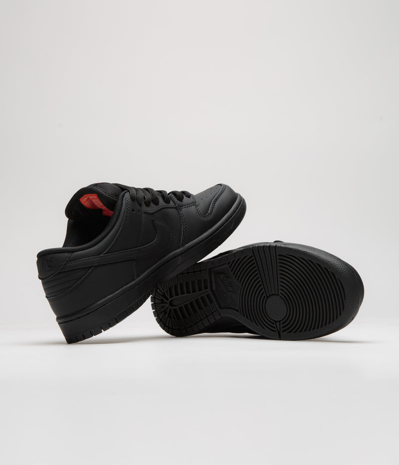 Nike SB Orange Label Dunk Low Pro Shoes in Black and Black and Black - Black