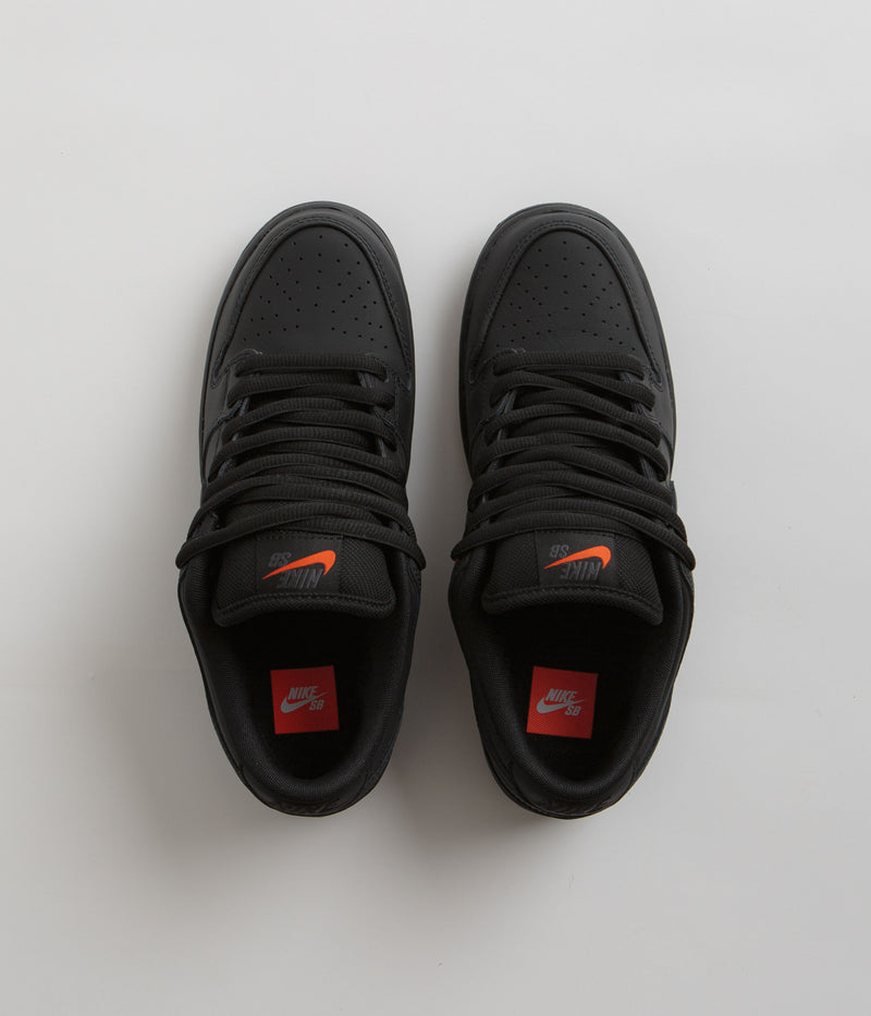 Nike SB Orange Label Dunk Low Pro Shoes in Black and Black and Black - Black