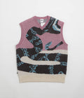 Nike SB Snake Sweater Vest in Plum Dust and Light Orewood Brown / Black