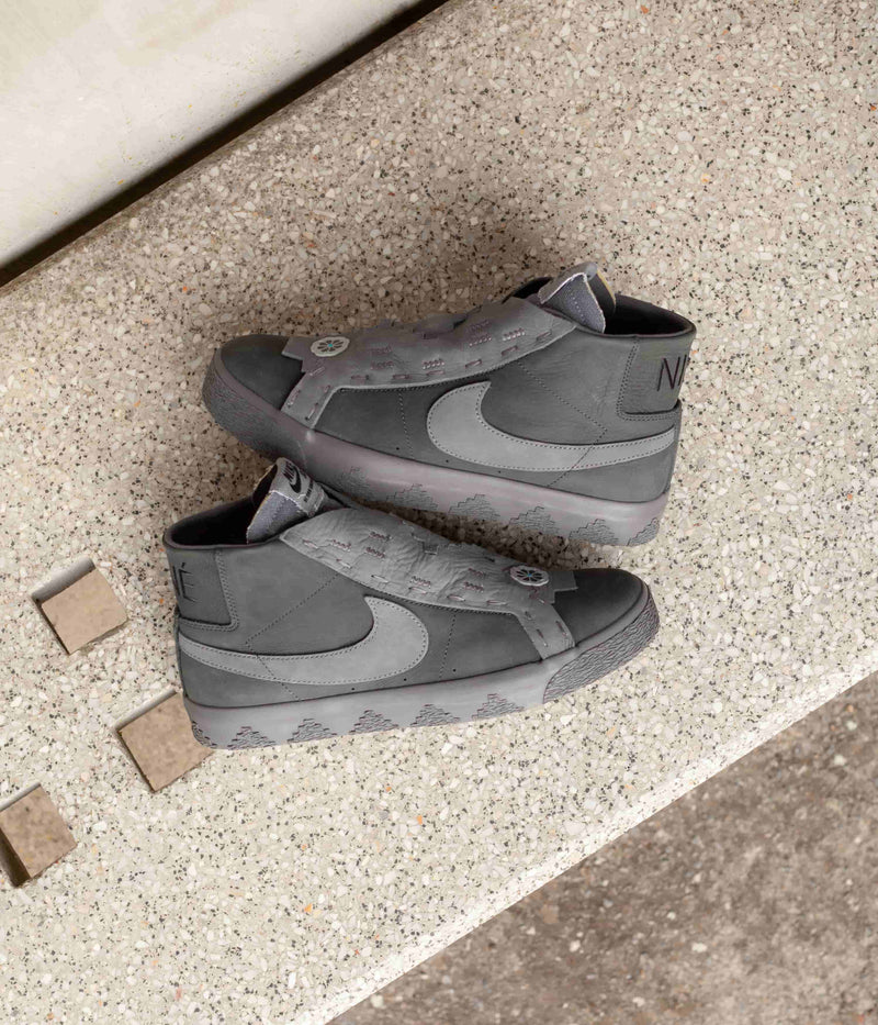 Nike SB x Di'Orr Greenwood Blazer Mid Shoes in Anthracite and Dark Smoke Grey